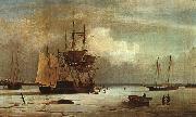 Fitz Hugh Lane Ships Stuck in Ice off Ten Pound Island, Gloucester France oil painting reproduction